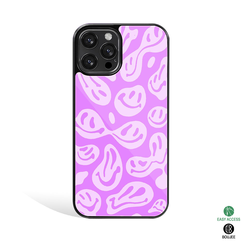 Acid Smiles Mauve Phone Cover Glass Case