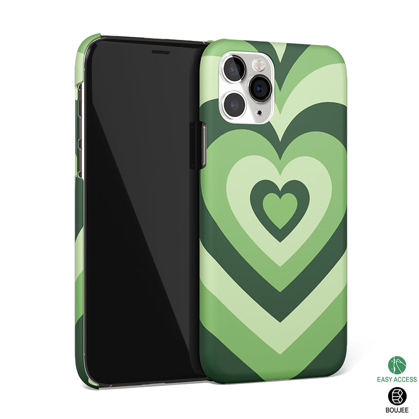 Y2K Green Hearts Phone Cover Matte Case Boujee